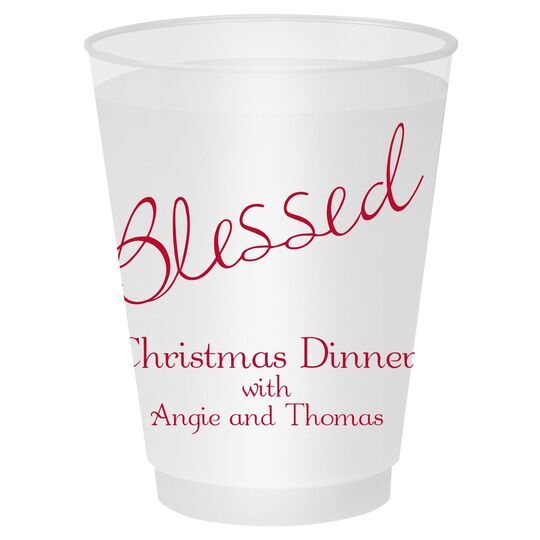Expressive Script Blessed Shatterproof Cups